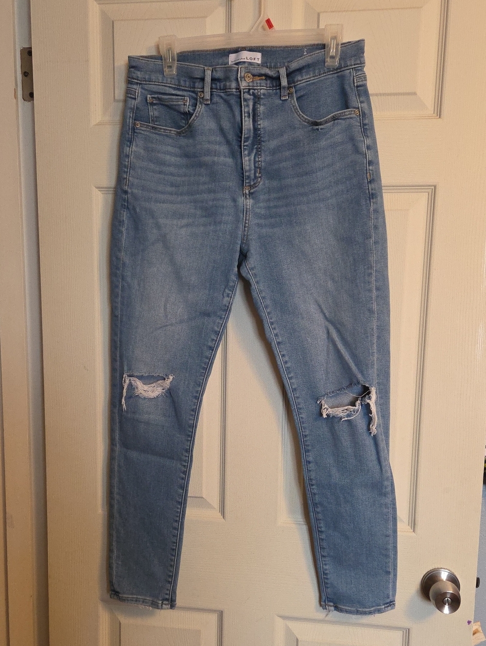 Loft The Skinny Light Blue Distressed High-Rise Women’s Jeans Size 10